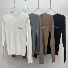 专柜同款2025冬新款字母修身显瘦羊绒打底女内搭毛衣针织衫