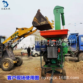 安徽合作社适用铲车上料玉米脱粒机可移动式时产25吨柴油机带动
