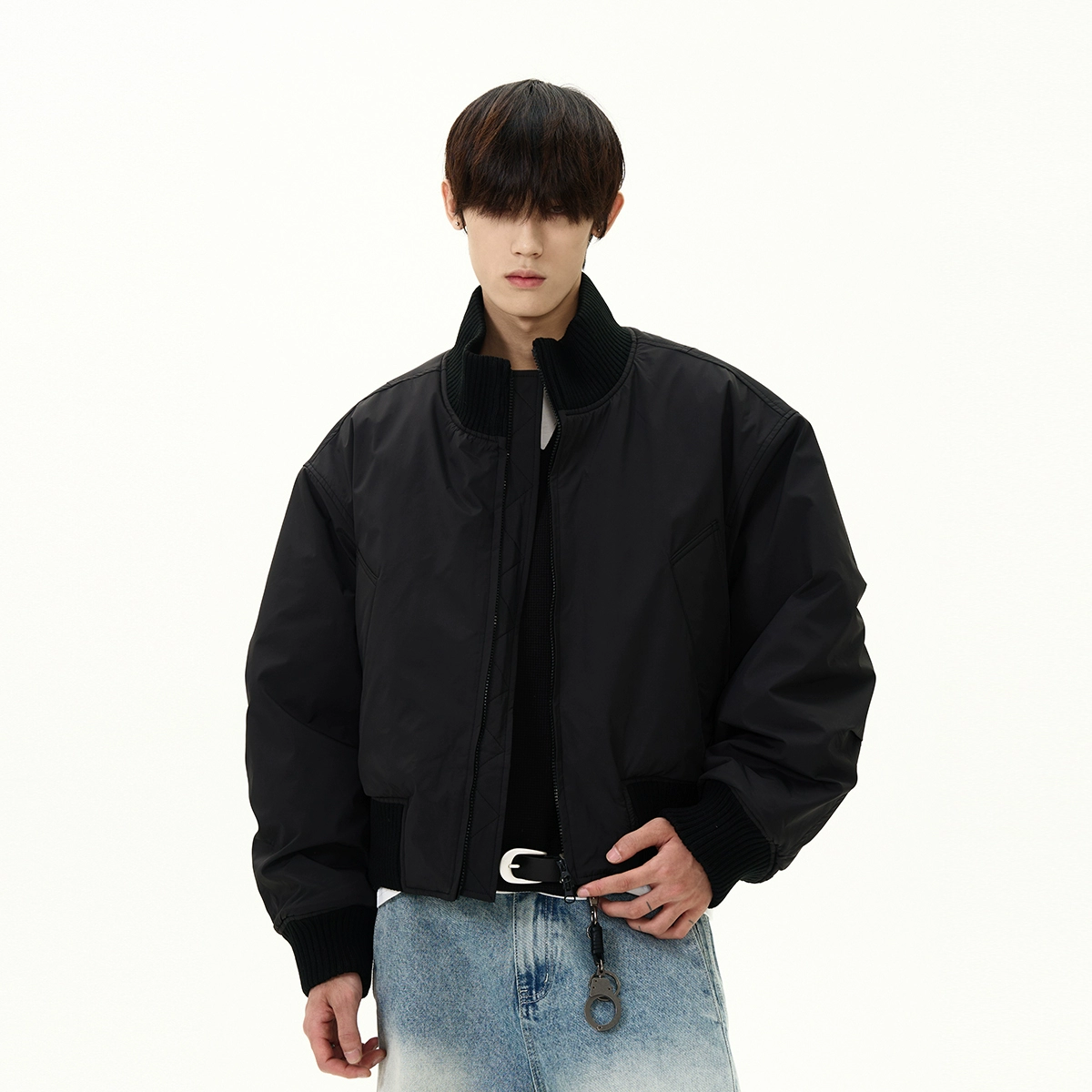 Short winter down jacket, American style, increased thickness, for beloved