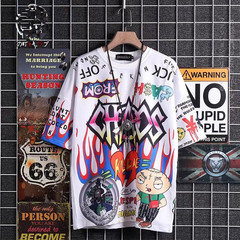 Lazy Ins Trend T-Shirt for Men, Harajuku Short Sleeve Round Neck Fashion Streetwear Brand Summer Loose Urban Style Direct Manufacturer Sale