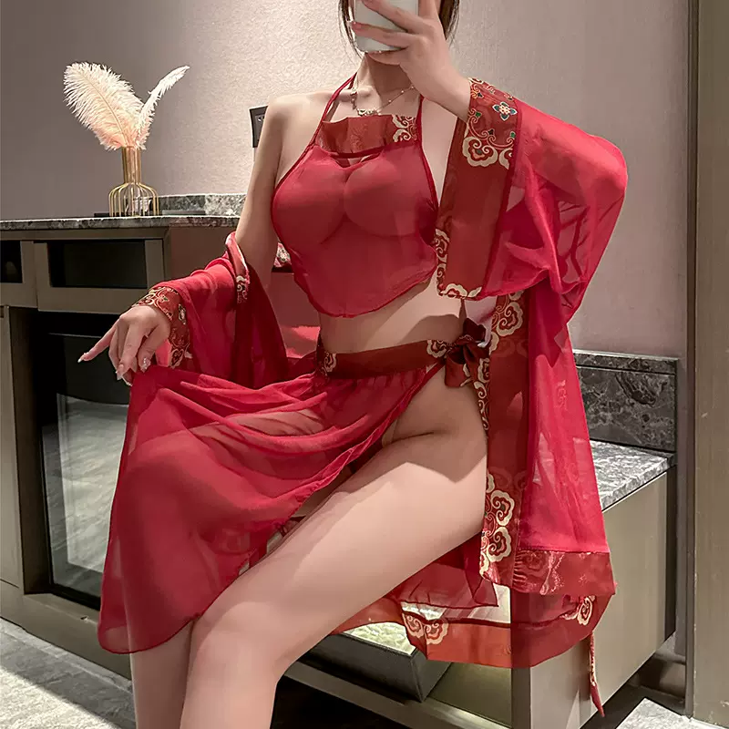 霂恋性感情趣制服古风汉服激情套装纯欲火辣情趣肚兜新娘制服诱惑