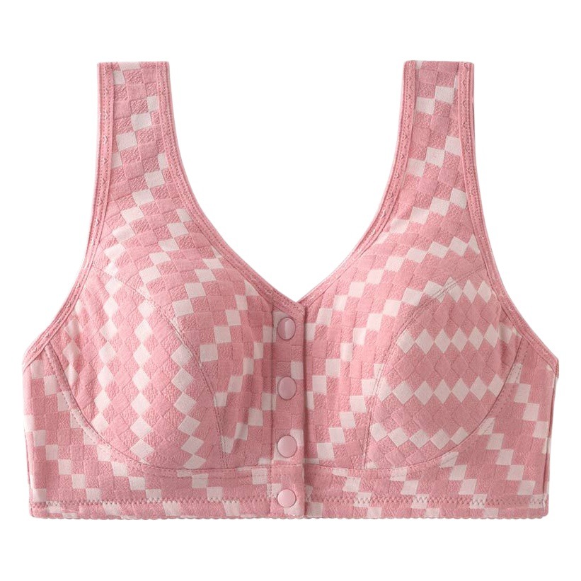 Ropa interior de la madre de las mujeres del verano fino frente hebilla sujetador inalámbrico mujeres de mediana edad más tamaño chaleco-estilo anciano sujetador Algodón