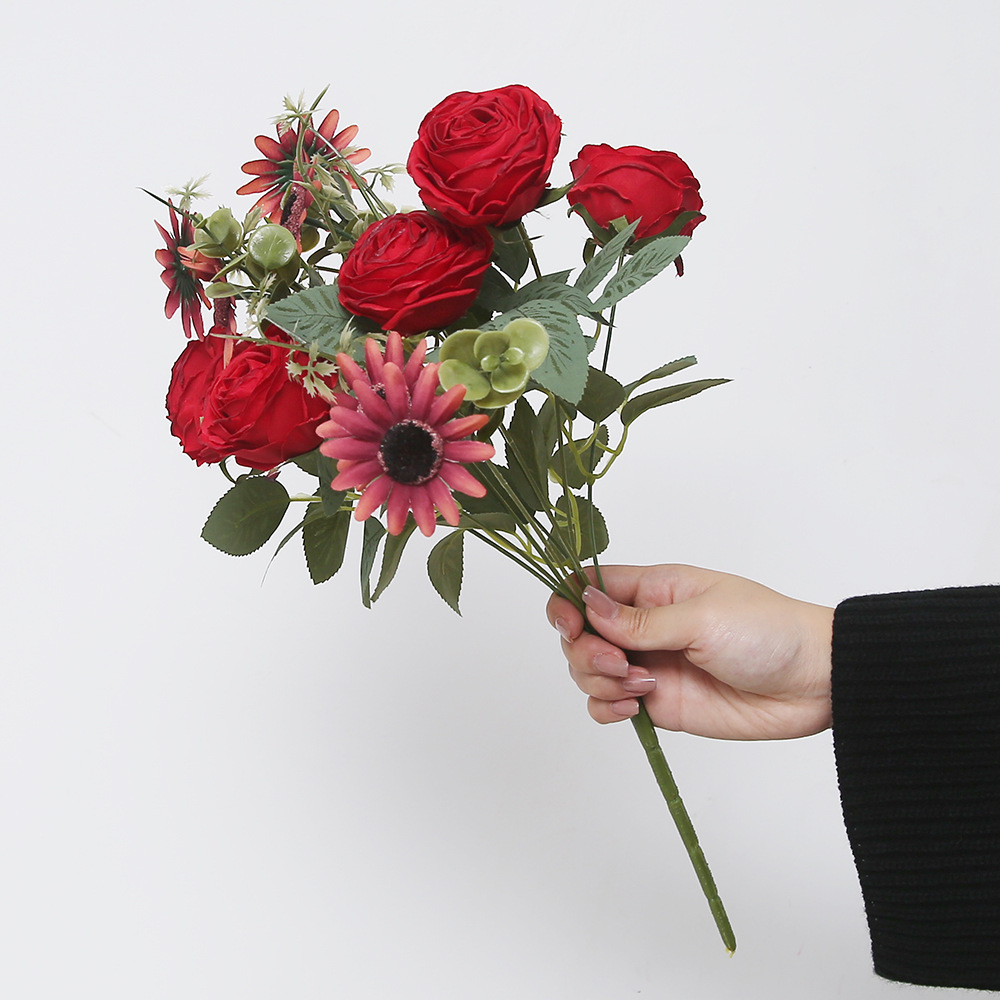 Ramos de flores de simulación europea minorista mayorista Ramos de flores de boda Ramos de props de fotografía Decoración de la sala de estar