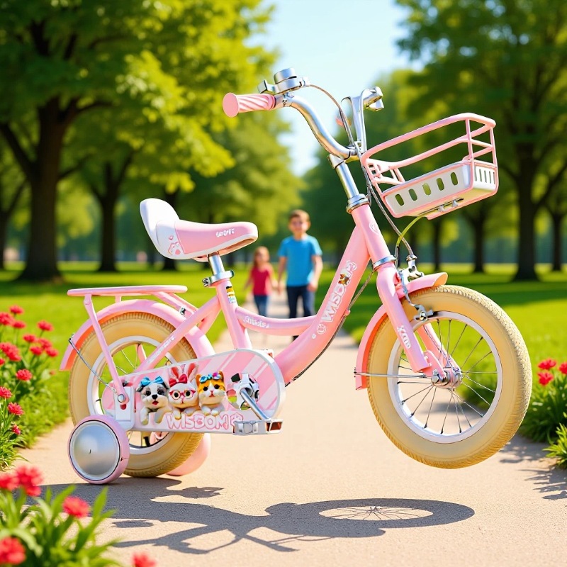 Cross-Border New Model Children's Bicycle for Girls, Suitable for Ages 3-4-5-6, with Auxiliary Wheels