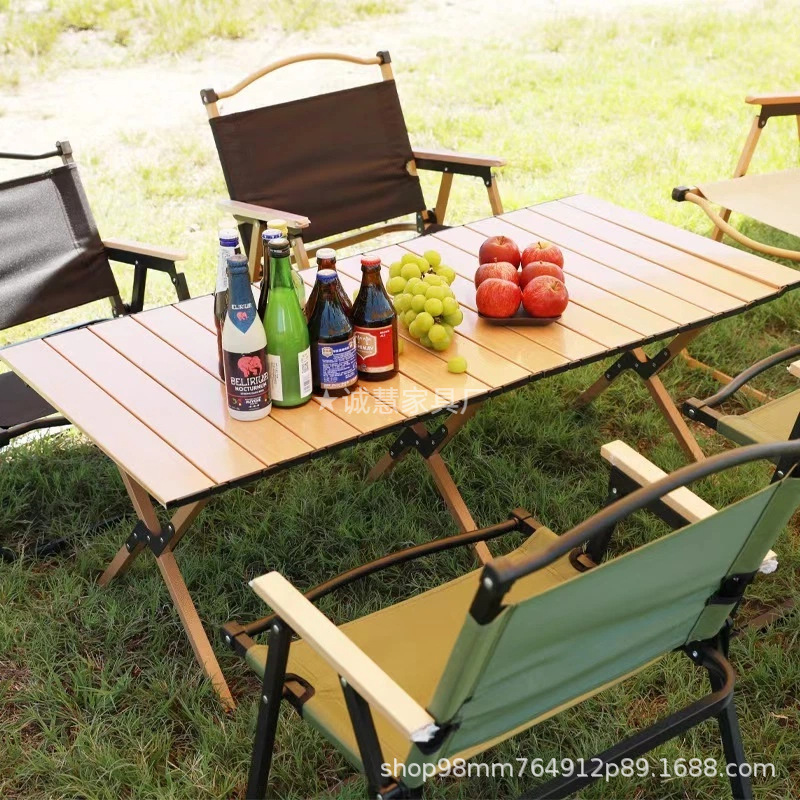 Outdoor Portable Folding Table Aluminum Alloy Camping Table and Chair Stall Picnic Table Barbecue Set Egg Roll Table Picnic