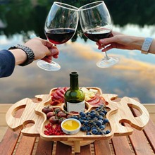Outdoor Wine Table戶外便攜式折疊酒桌方形紅酒桌情侶紅酒野餐桌