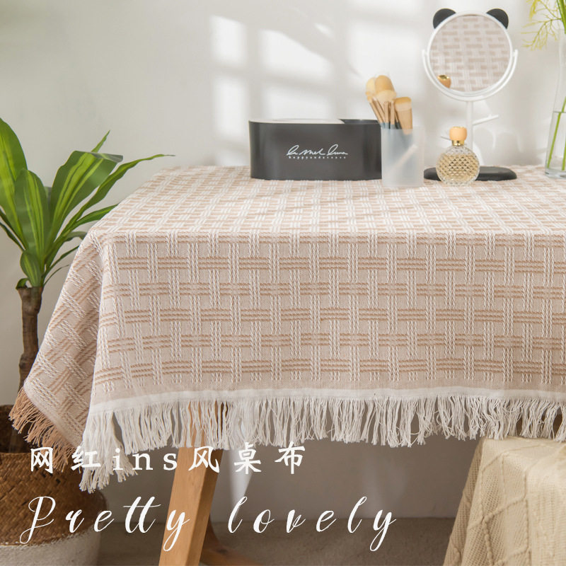 Retro ins estilo mantel de alto grado mantel de algodón Lino encaje tela de fondo mesa de comedor mesa rectangular tocador mesa de café paño