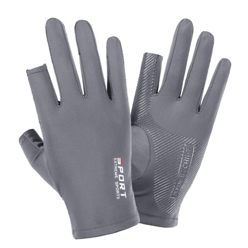 Suitable for men and women, ice silk half-finger cycling sports fitness men's leaky finger driving high-elastic comfortable sun protection gloves