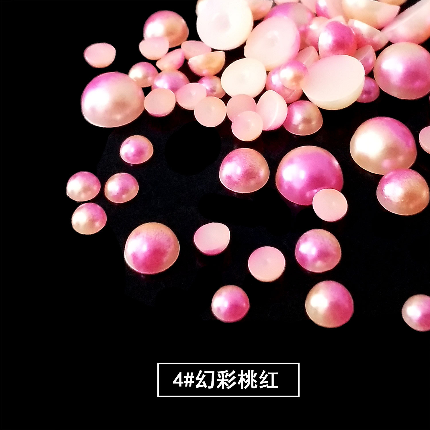 ABS perla de imitación de fondo plano semicírculo Perla media superficie de color perlas sueltas accesorios de ropa parche hecho a mano accesorios de la joyería de bricolaje