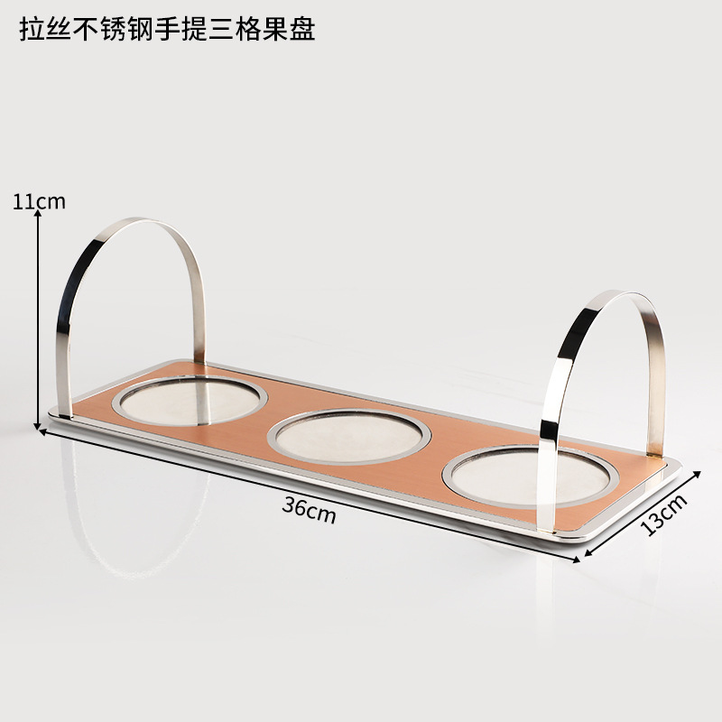 Ktv acero inoxidable cepillado conjunto completo suministros de Decoración de mesa caja de negocios Cenicero plato de fruta Luz de lujo decoración de escritorio traje