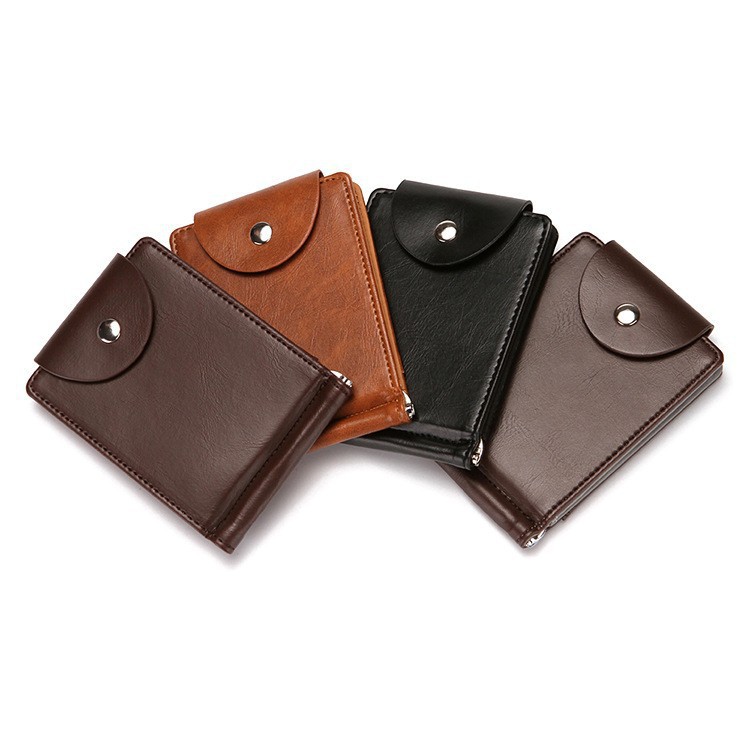 Trendy, Creative, and Fashionable Men's Wallet Flap Buckle Korean Version US Dollar Clip Multi Card Case_voghion.com