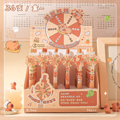 Beautiful 3131 Capibara Rotating Erasable Pen, Cute Cartoon Style, Easy Erasable Button Pen, 0.5mm Crystal Blue, Heat Erasable