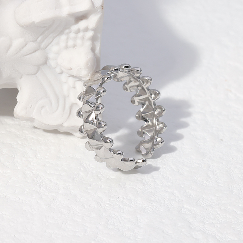 Daily Occasion 304 Stainless Steel Material Wholesale Jewelry Fashion Geometric 304 Stainless Steel 18K Gold Plated Plating Stainless Steel Rings