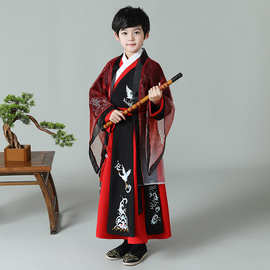 汉服男童冬装儿童古装国学服古风帅气2024新款男孩唐装国风演出服