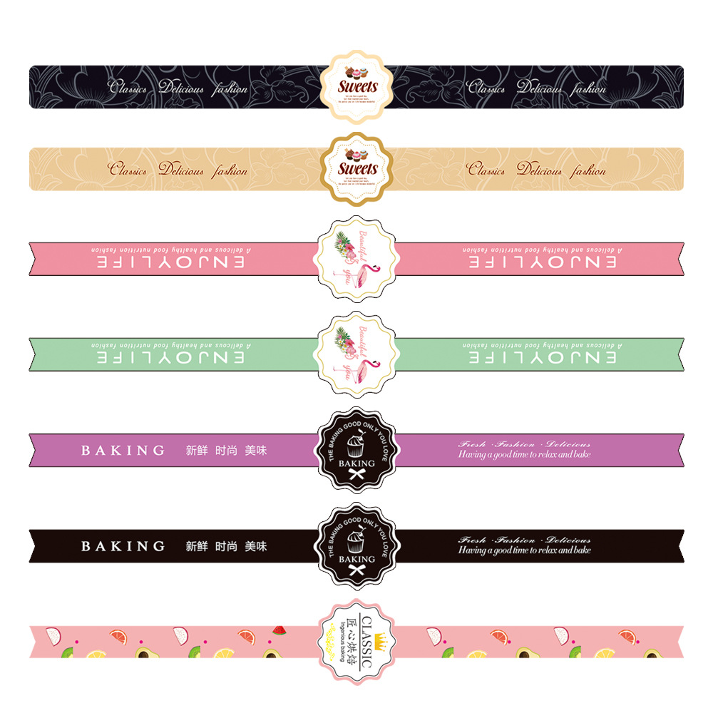 pegatinas adhesivas para hornear galletas pastel postre de huevo caja de blister sellado pegatinas de etiqueta