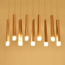 北歐實木創意吊燈餐廳客廳吧台民宿樓梯簡約木條火柴棒LED藝術燈