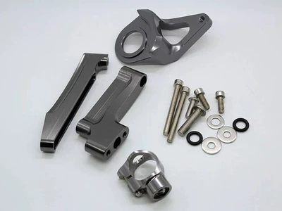 Motorcycle frame damper steering anti-swing head - bracket-code-gray