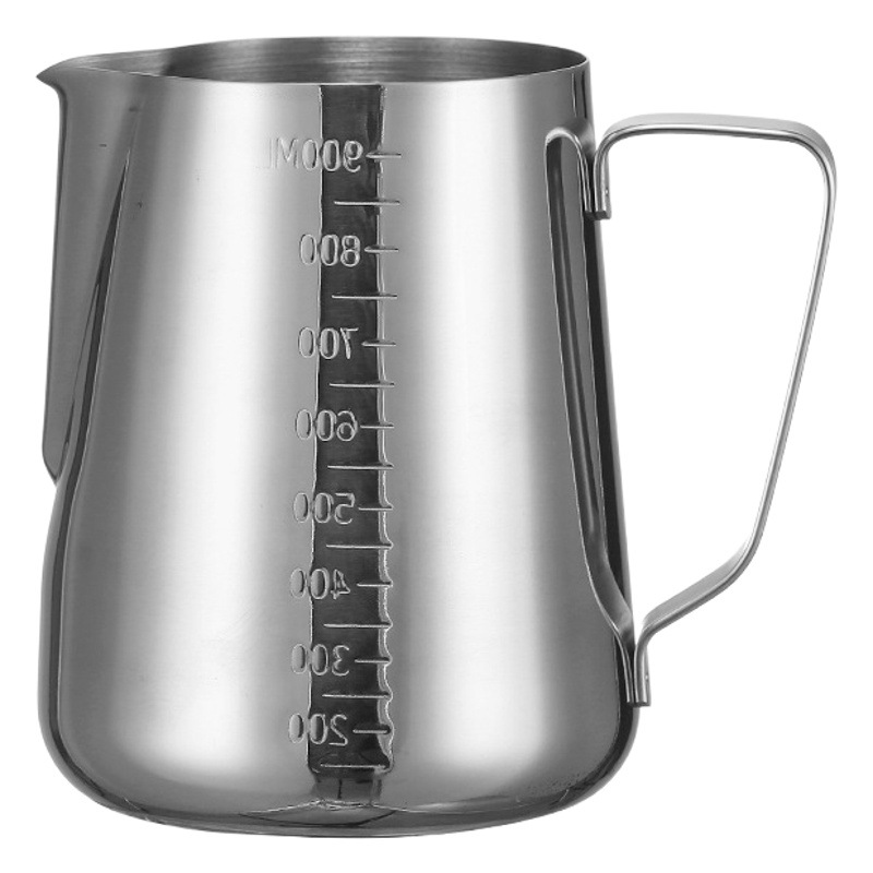Stainless Steel Latte Art Pitcher, Frothing Pitcher, Coffee Latte Art Jug, Coffee Cup, Milk Frothing Pitcher, 304 Stainless Steel Tool with Scale