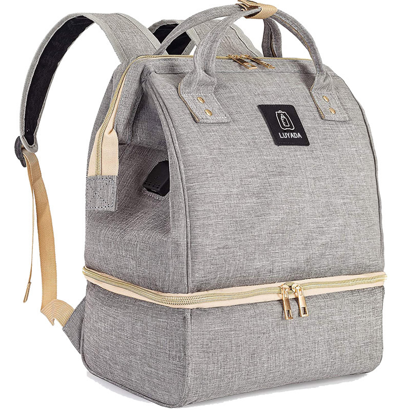 Bolsa de momia multifuncional bolsa materna e infantil Trabajo Portátil Bolsa refrigerada bolsa de leche materna Almacenamiento de leche bolsa de hielo bolsa de almuerzo de doble capa