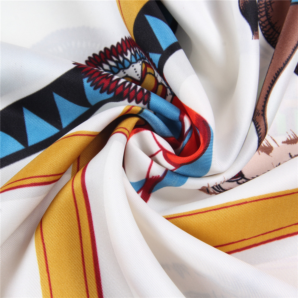 170g Weight Silk Scarf Classification Holiday, Daily Occasion Satin Material Horse Pattern Spring, Autumn Season Women's Gender Printing Design Elegant, Vintage Style Style Women's Elegant Vintage Style Horse Satin Printing Silk Scarf 4