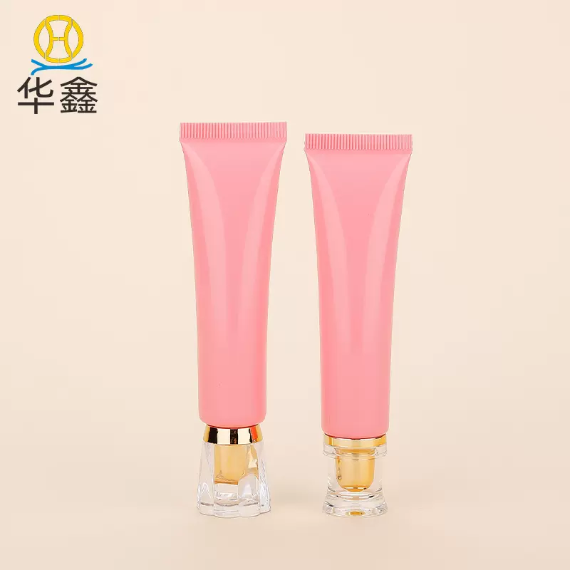 现货供应25g粉色空白软管包材 亚克力尖咀塑料软管瓶包装工厂直销