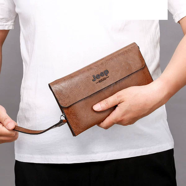 Khaki clutch bag