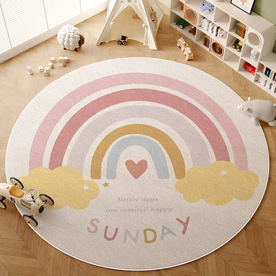 Avtomobil döşəmə paspasları – Full Carpet Early Education Center - sandwich-rainbow-6060cm-imitation-cashmere-washed-bottom