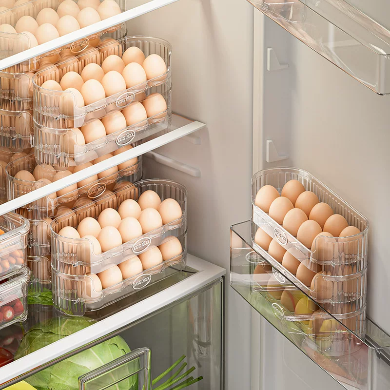 Stackable egg storage box for refrigerator side door for fresh storage box for kitchen finishing special egg tray egg tray
