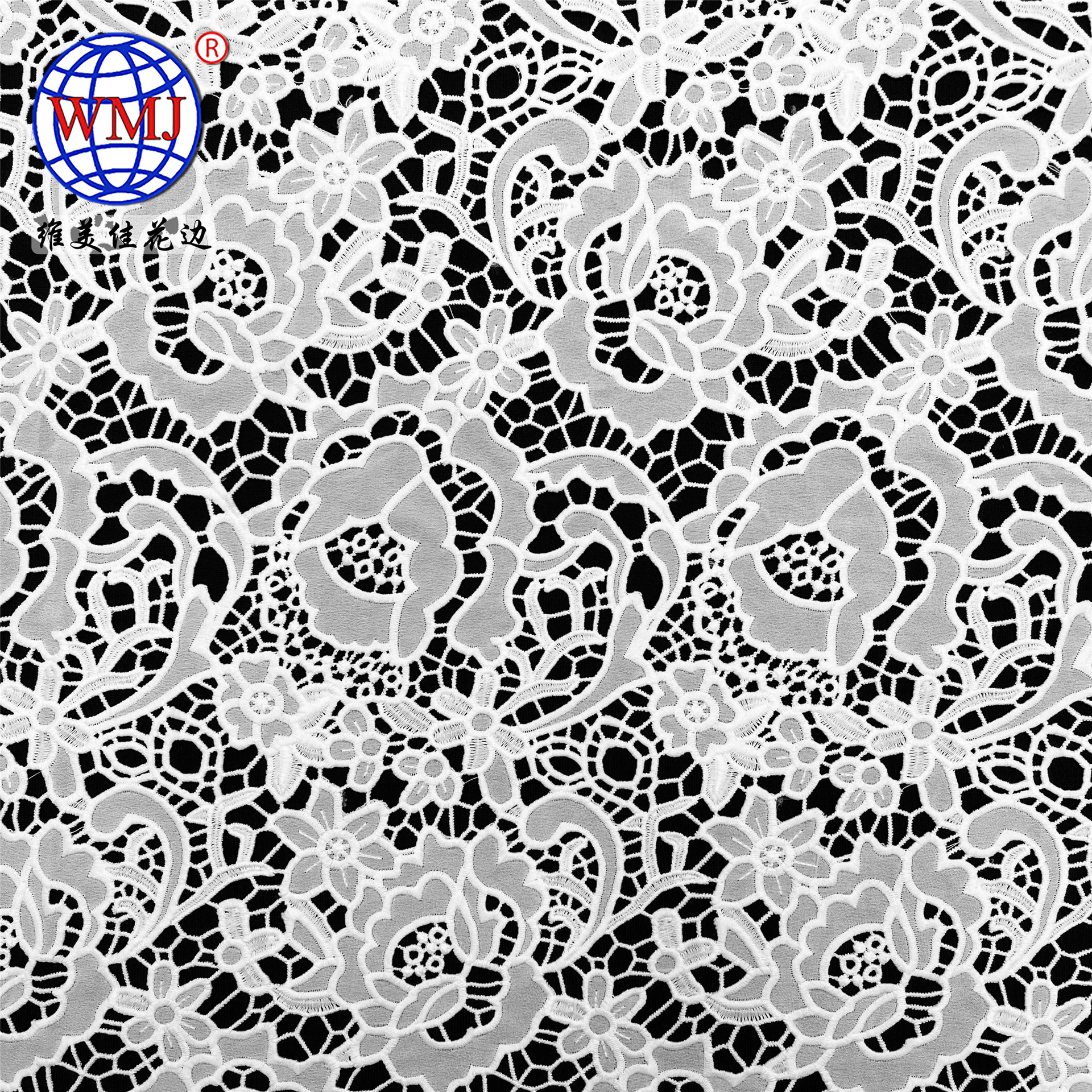 Vemei Jia Circle Water-Soluble Milk Silk Embroidery Lace Fabric, High-End Korean Women's Clothing Flower Embroidered Fabric