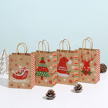 圣诞节手提袋牛皮纸袋礼品袋批发服装购物包装袋雪花麋鹿礼物袋