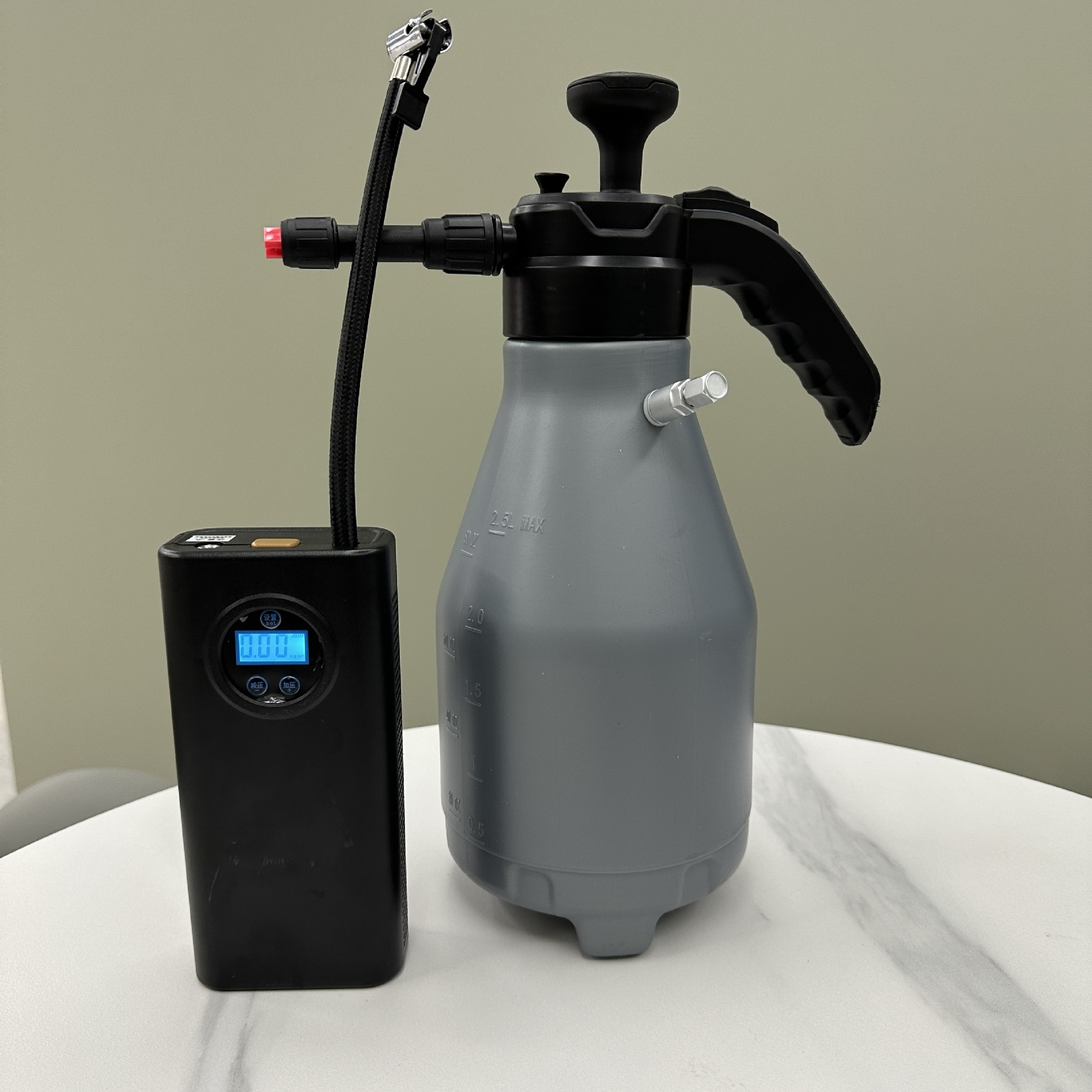 电动气嘴加压喷水壶高压持续喷雾瓶洗车大容量家用便携