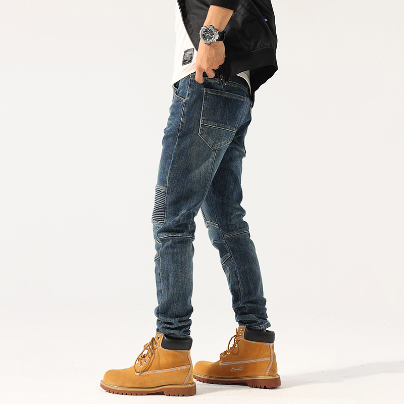 Jeans de moto pour hommes, pantalons mollets extensibles, collants de cyclisme_voghion.com