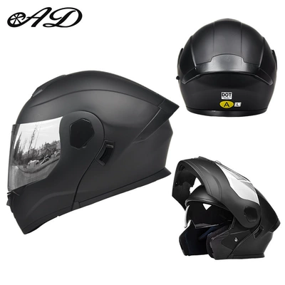 Motosiklet kaskı (dəbilqə) – for Men, Full-Face Helmet for All - dot3c-matte-black-silver-plated-mirror-high-definition-mirror-m-size-55-56cm