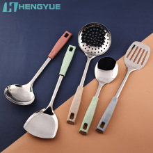 201不锈钢厨具 简约小麦秸秆PP手柄厨具套装家用厨具烹饪勺铲系列