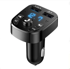 Multi-port with digital display support super fast charging 6/8 port with voltage vehicle-mounted one-to-six/8-car fast charging cross-border (Mobil şarj cihazları) - x5-bluetooth-mp3-car-charger-dual-usb-digital-display-new-laser-engraving