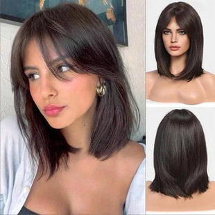 Amazon cross-border air bangs short hair bobo head wig supply stable factory wholesale in stock now