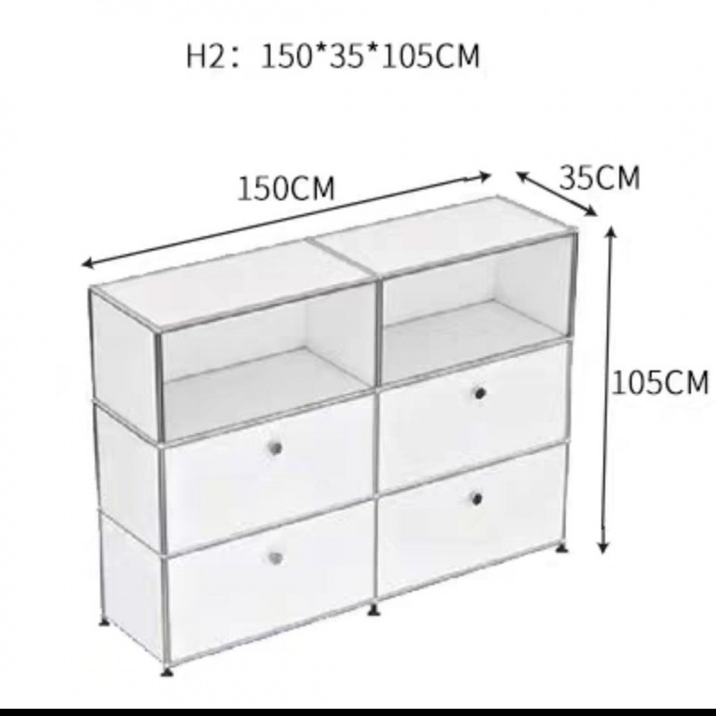 화이트 F 스타일 더블 캐비닛 150*35*105