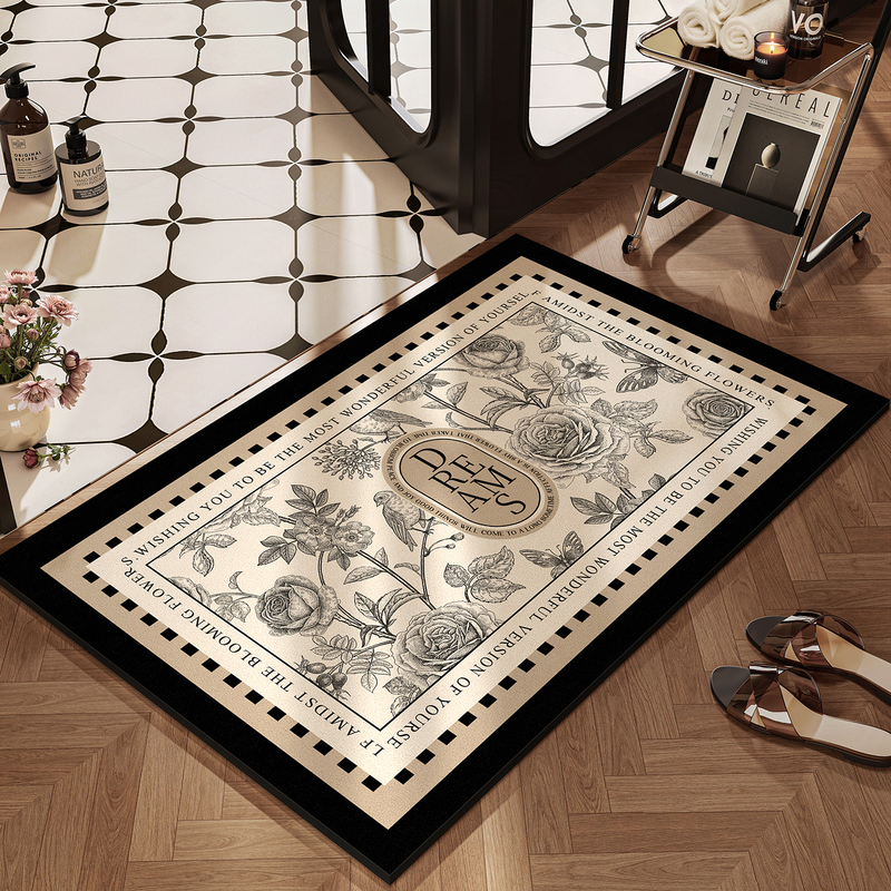 Cross-Border High-End Retro French-Style Bathroom Floor Mat, Non-Slip Water-Absorbing Mat for Bathroom Entrance, Diatomaceous Earth Water-Absorbing Foot Mat Cross-Border High-End Retro French-Style Bathroom Floor Mat, Non-Slip Water-Absorbing Mat for Bathroom Entrance, Diatomaceous Earth Water-Absorbing Foot Mat