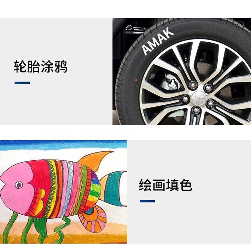 Pluma de aceite blanco marcador marca pluma pequeña cabeza industrial carpintería arte Multi-propósito permanente marcador CD pluma