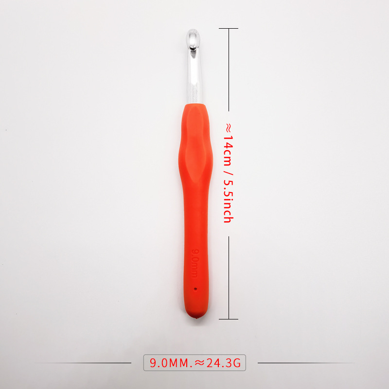 TPR crochet de mango suave, crochet de mango suave sólido, crochet de algodón, crochet de lana, crochet de mango suave de arco iris tejido a mano