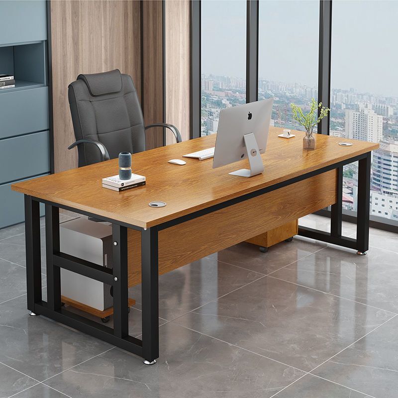 Simple Single-Person Manager Desk, Minimalist Modern Executive Desk, Office Computer Desk with Thickened Panels Simple Single-Person Manager Desk, Minimalist Modern Executive Desk, Office Computer Desk with Thickened Panels