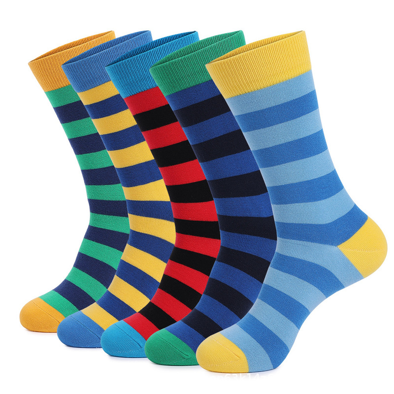 Men's Long Tube Socks Cotton Socks over the Calf New Socks Striped High Waist Casual European and American Export Large Size Ebay Trend Men's Long Tube Socks Cotton Socks over the Calf New Socks Striped High Waist Casual European and American Export Large Size Ebay Trend