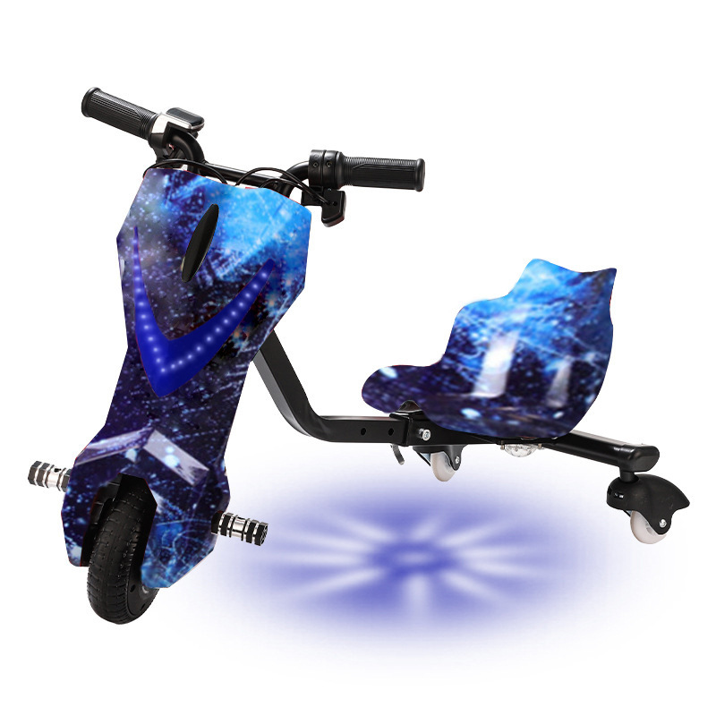 vehículo de deriva de tres ruedas, scooter eléctrico luminoso para niños, vehículo de juguete de cola de rotación, vehículo de equilibrio de alta potencia inteligente