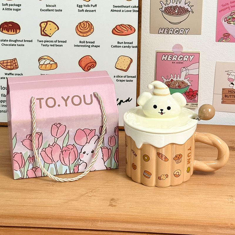 Tazas de cerámica extrañas regalo de mano creativo taza de regalo de cumpleaños taza de agua de niñas taza de pareja de alto valor facial