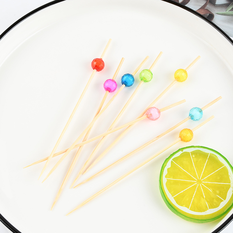 Cuerdas de perlas de coloridas hechas a mano pura marca de fruta creativa marca de cóctel marca de hotel decoración de bar marca de bambú al por mayor bandeja de fruta