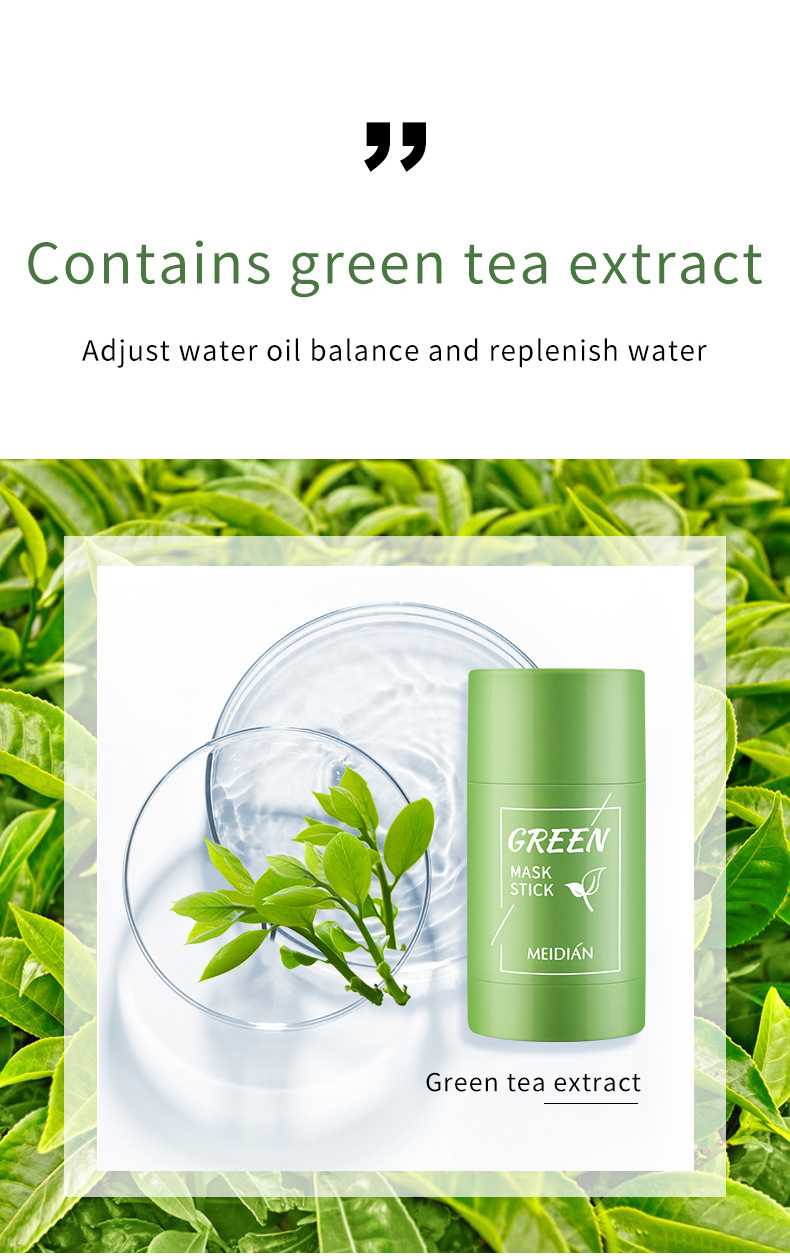 Cross-border Magic Point Green Tea Solid Mask Mud Stick Application type light Cleansing Mud Mask manufacturer wholesale undefined