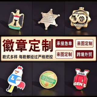 卡通金属胸针定制珐琅烤漆徽章学校周年纪念校徽班徽企业司徽制作