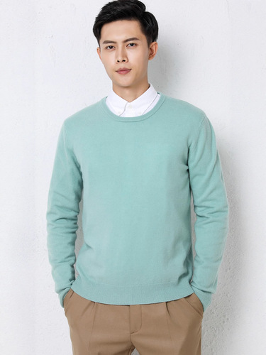 Autumn and winter basic style round-neck bottomed shirt, men's solid color knitted sweater, men's interior wear, slim and all-match top, men's wear