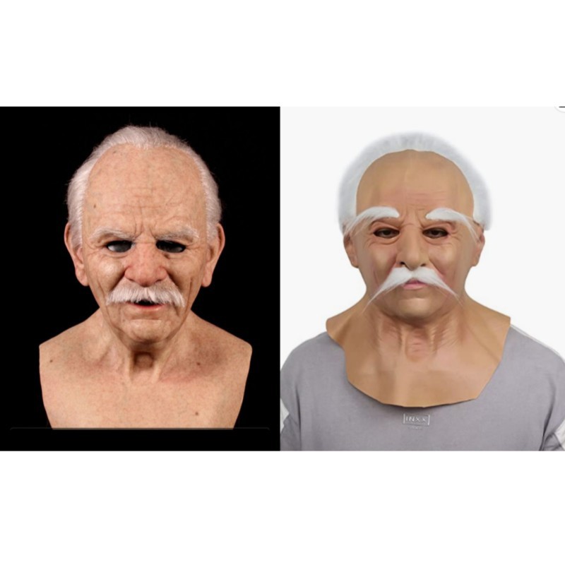 Estación independiente de Halloween nueva Máscara vieja abuela tocado vestir apoyos látex Calvo sombrerería transfronteriza