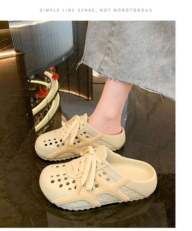 Dép sandal nữ xỏ ngón đế bệt lỗ thoáng khí, quai mềm dễ chịu — EN36 Hạnh chi tiết 15